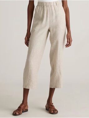 Quince Women's 100 percent Linen Pants in Light Tan